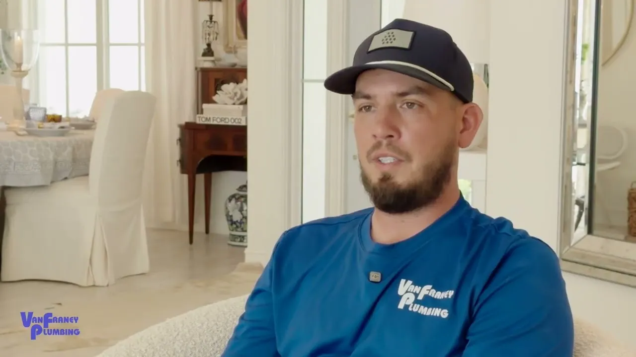 A frame from the Van Franey Plumbing story video